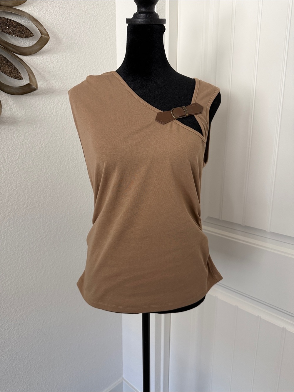 Asymmetrical Buckle Detail Tank Top